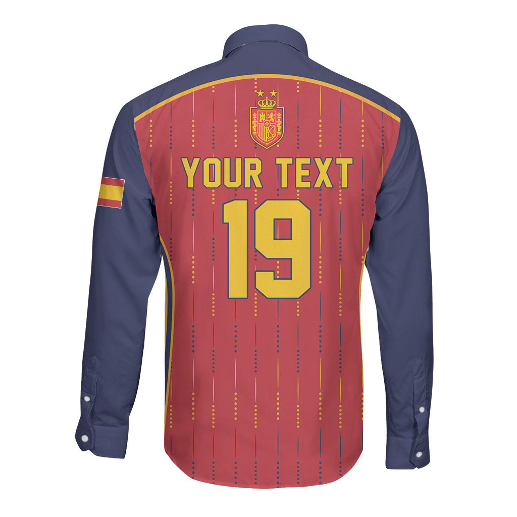 Custom Spain La Roja Football Long Sleeve Button Shirt 2010 Legacy 2026 Next Chapter