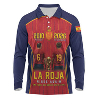 Custom Spain La Roja Football Long Sleeve Polo Shirt 2010 Legacy 2026 Next Chapter