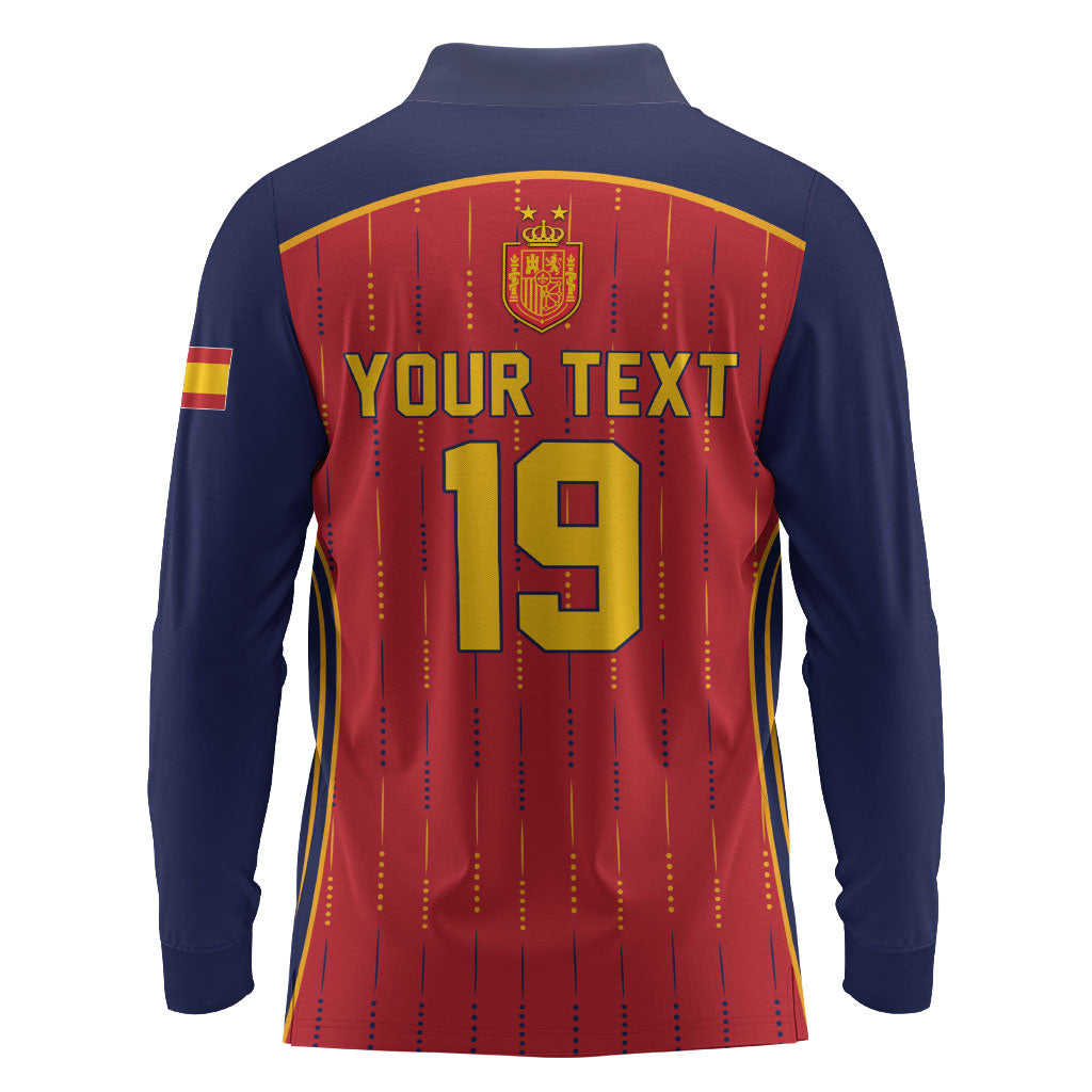 Custom Spain La Roja Football Long Sleeve Polo Shirt 2010 Legacy 2026 Next Chapter