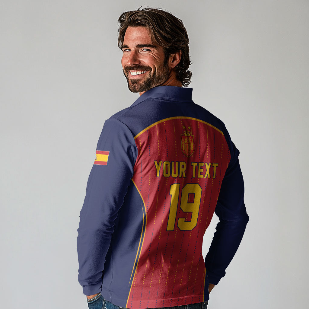 Custom Spain La Roja Football Long Sleeve Polo Shirt 2010 Legacy 2026 Next Chapter