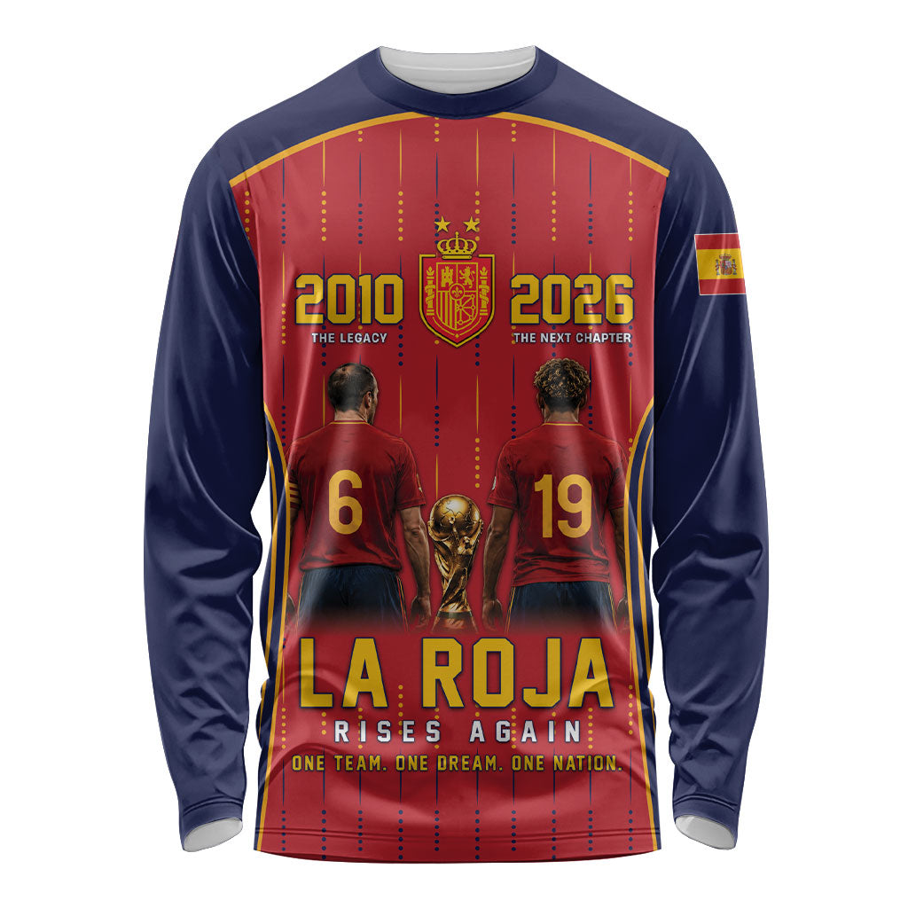 Custom Spain La Roja Football Long Sleeve Shirt 2010 Legacy 2026 Next Chapter