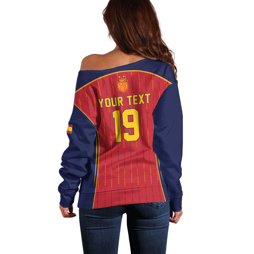 Custom Spain La Roja Football Off Shoulder Sweater 2010 Legacy 2026 Next Chapter