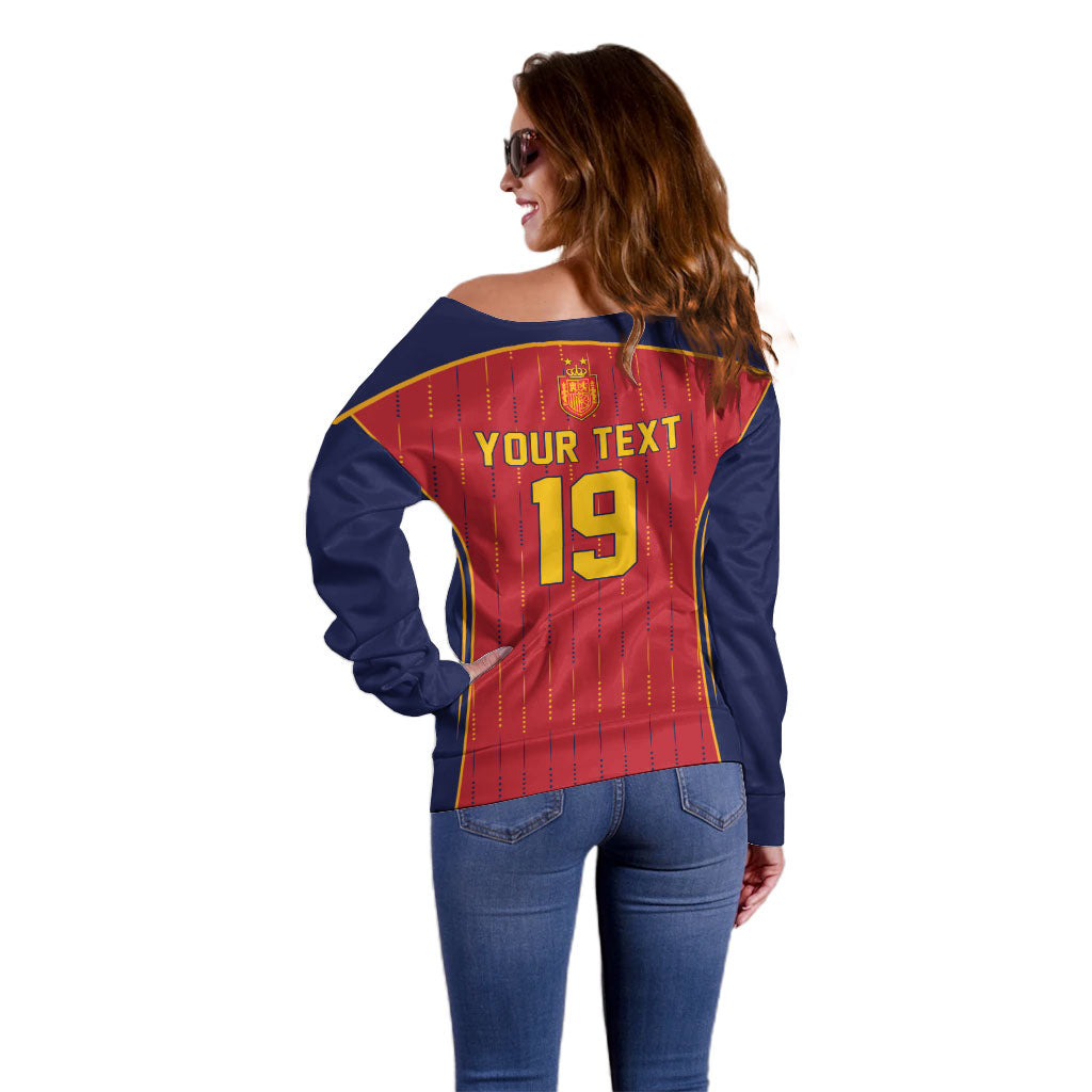 Custom Spain La Roja Football Off Shoulder Sweater 2010 Legacy 2026 Next Chapter