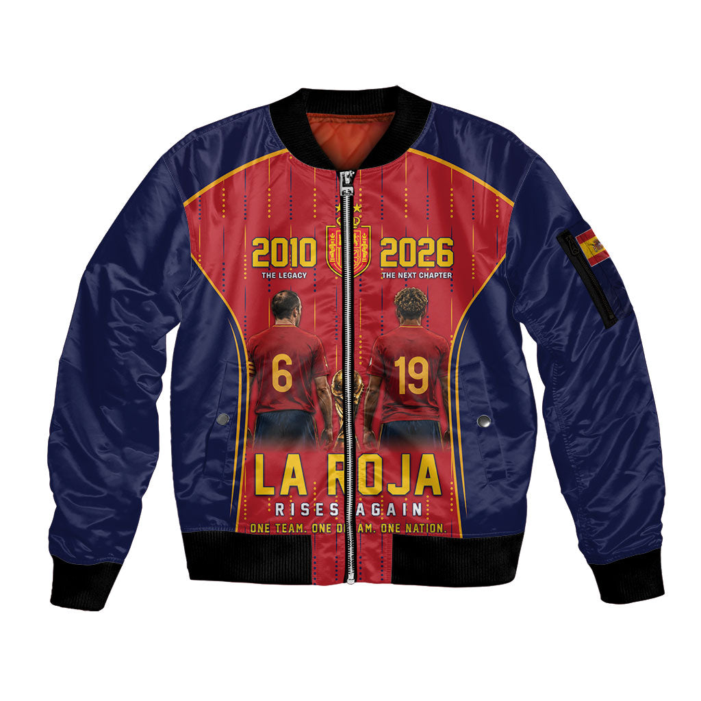 Custom Spain La Roja Football Sleeve Zip Bomber Jacket 2010 Legacy 2026 Next Chapter