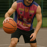 Custom Spain La Roja Football Sleeveless Hoodie 2010 Legacy 2026 Next Chapter