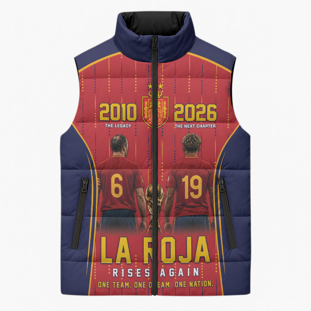 Custom Spain La Roja Football Sleeveless Puffer Jacket 2010 Legacy 2026 Next Chapter
