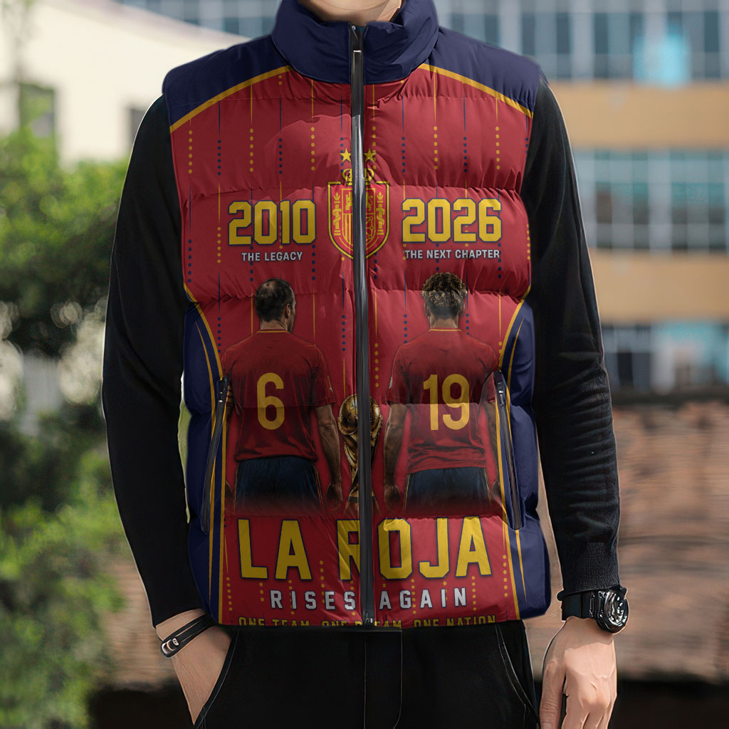 Custom Spain La Roja Football Sleeveless Puffer Jacket 2010 Legacy 2026 Next Chapter