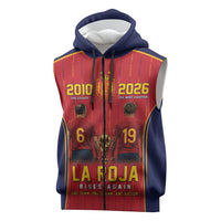 Custom Spain La Roja Football Sleeveless Zip Hoodie 2010 Legacy 2026 Next Chapter