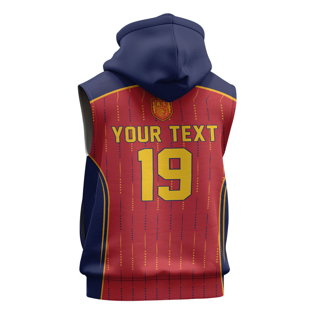 Custom Spain La Roja Football Sleeveless Zip Hoodie 2010 Legacy 2026 Next Chapter