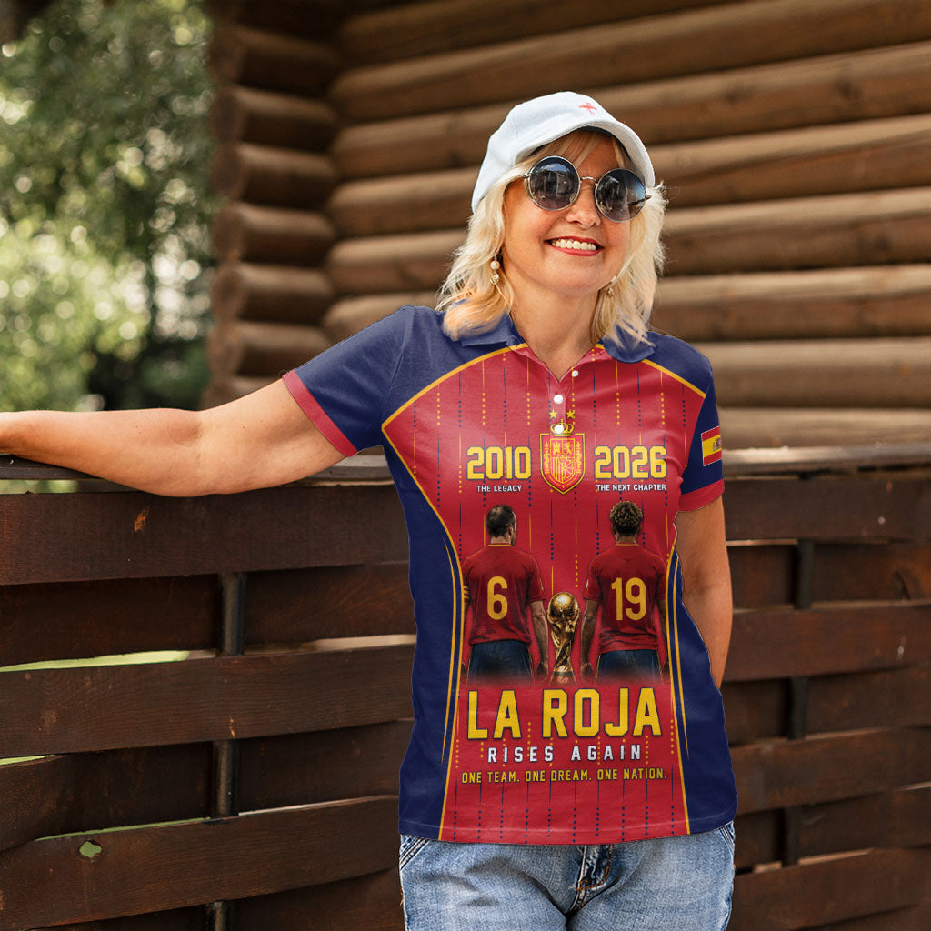 Custom Spain La Roja Football Women Polo Shirt 2010 Legacy 2026 Next Chapter