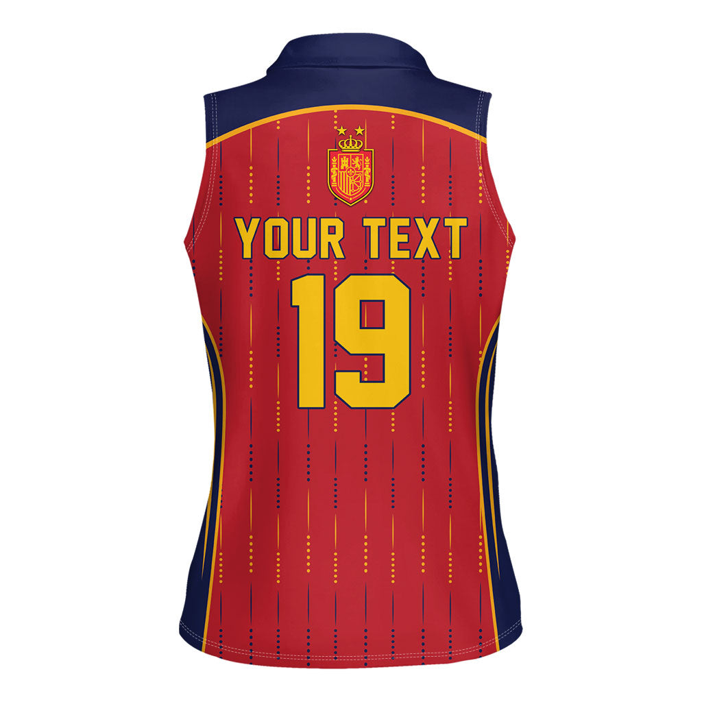 Custom Spain La Roja Football Women Sleeveless Polo Shirt 2010 Legacy 2026 Next Chapter