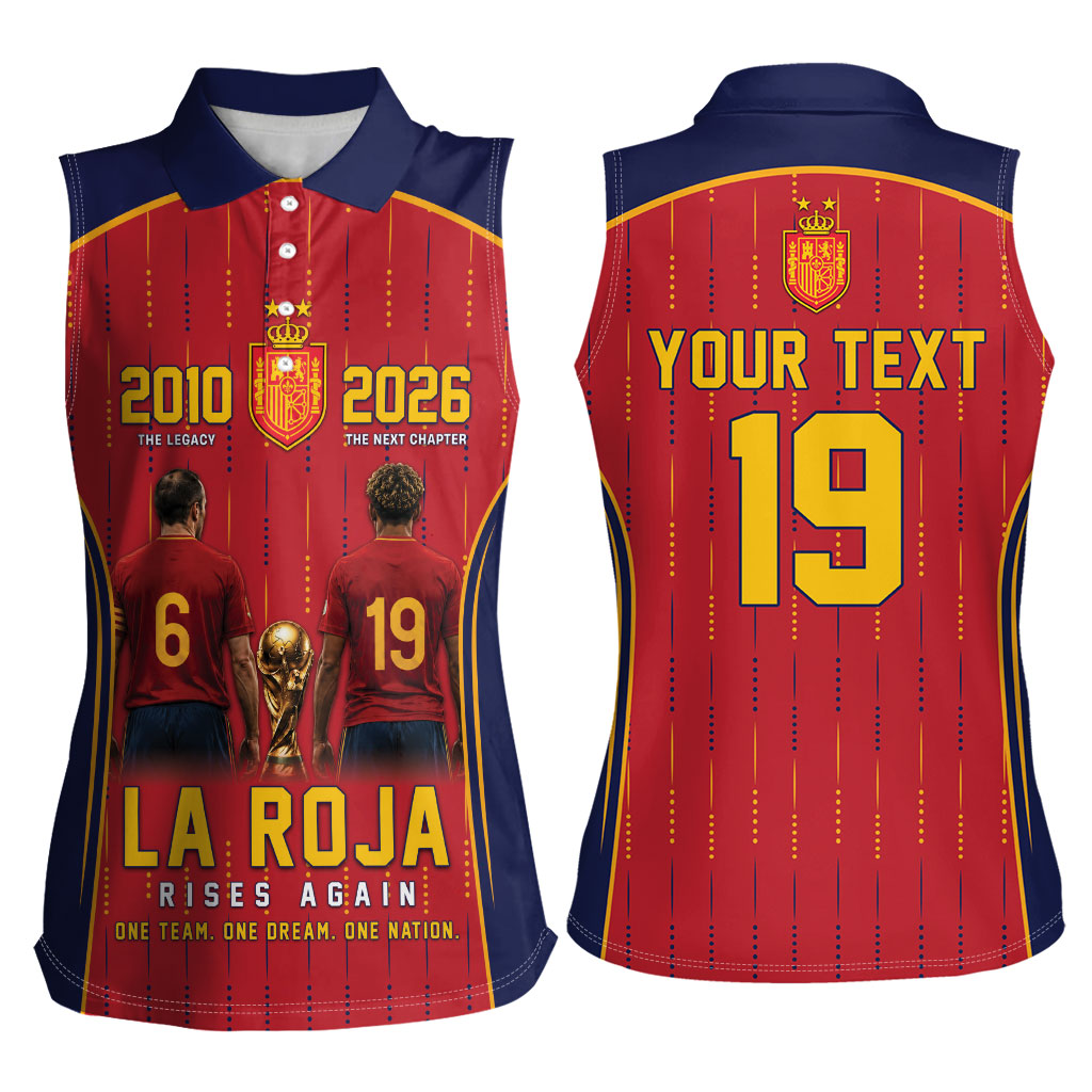 Custom Spain La Roja Football Women Sleeveless Polo Shirt 2010 Legacy 2026 Next Chapter