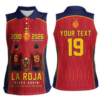 Custom Spain La Roja Football Women Sleeveless Polo Shirt 2010 Legacy 2026 Next Chapter