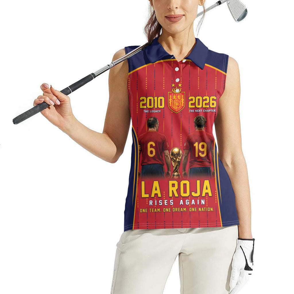 Custom Spain La Roja Football Women Sleeveless Polo Shirt 2010 Legacy 2026 Next Chapter