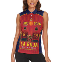 Custom Spain La Roja Football Women Sleeveless Polo Shirt 2010 Legacy 2026 Next Chapter