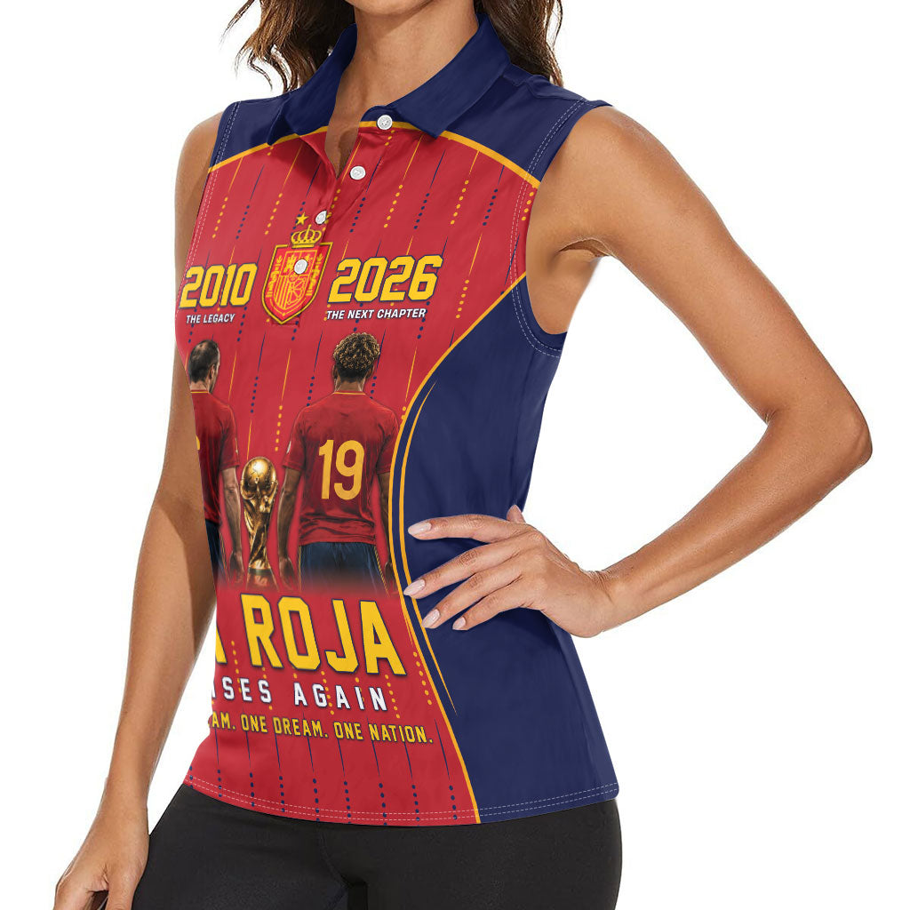 Custom Spain La Roja Football Women Sleeveless Polo Shirt 2010 Legacy 2026 Next Chapter