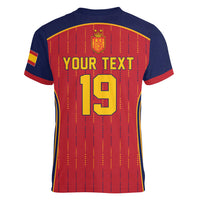 Custom Spain La Roja Football Women V-Neck T-Shirt 2010 Legacy 2026 Next Chapter