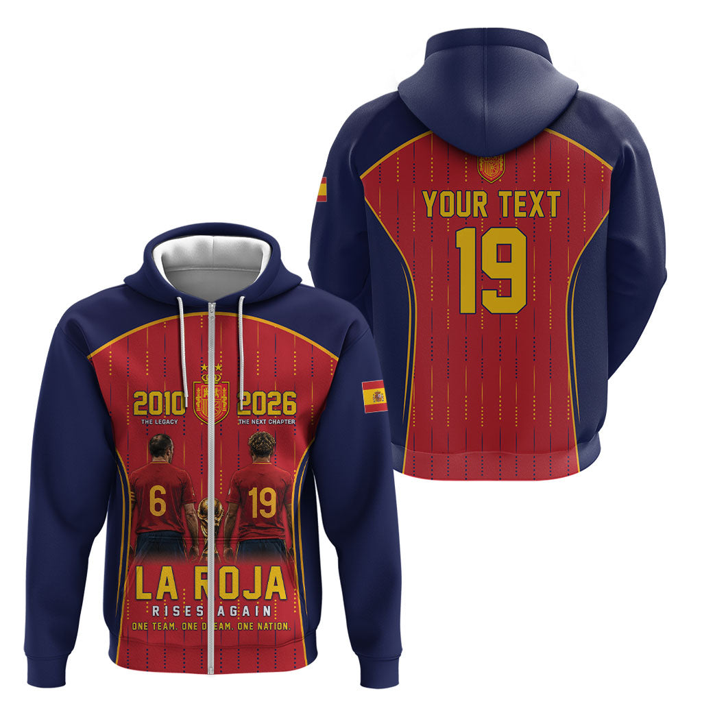 Custom Spain La Roja Football Zip Hoodie 2010 Legacy 2026 Next Chapter