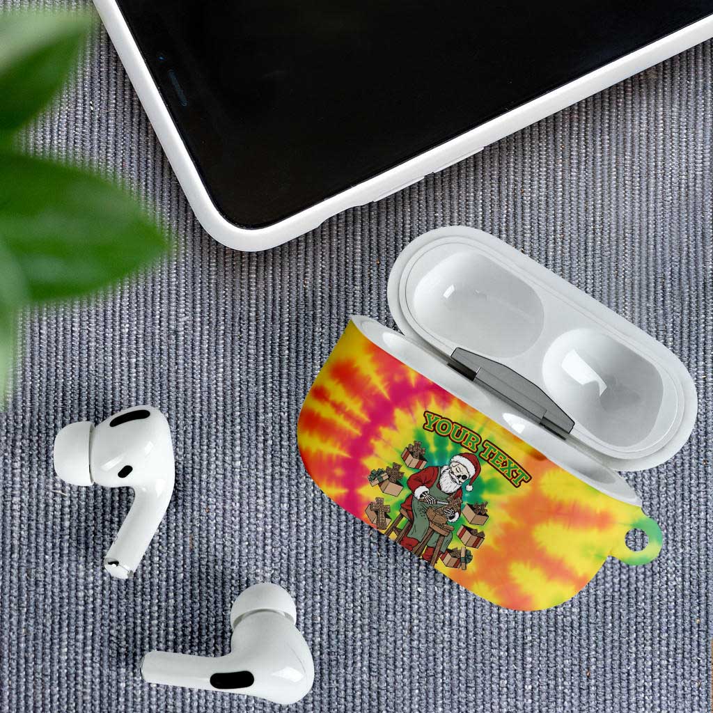 Personalized Lithuania Christmas AirPods Case Skeleton Cross Tie-Dye Vintage - Wonder Print Shop