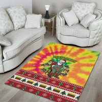 Personalized Lithuania Christmas Area Rug Skeleton Cross Tie-Dye Vintage - Wonder Print Shop