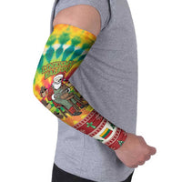 Personalized Lithuania Christmas Arm Sleeves Skeleton Cross Tie-Dye Vintage - Wonder Print Shop