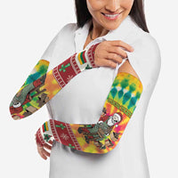 Personalized Lithuania Christmas Arm Sleeves Skeleton Cross Tie-Dye Vintage - Wonder Print Shop