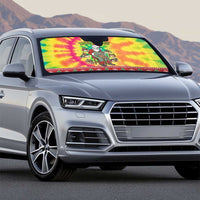 Personalized Lithuania Christmas Auto Sun Shade Skeleton Cross Tie-Dye Vintage - Wonder Print Shop