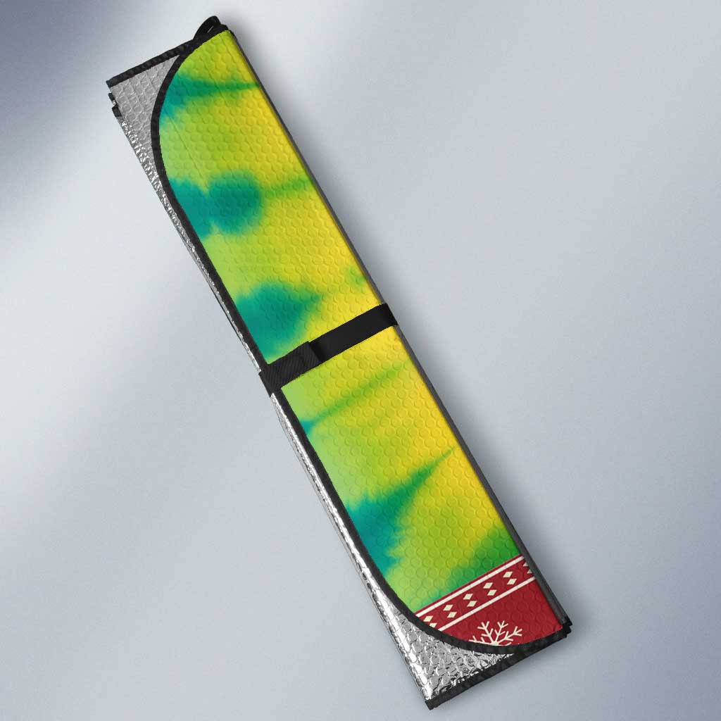 Personalized Lithuania Christmas Auto Sun Shade Skeleton Cross Tie-Dye Vintage - Wonder Print Shop