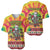 Personalized Lithuania Christmas Baseball Jersey Skeleton Cross Tie-Dye Vintage - Wonder Print Shop