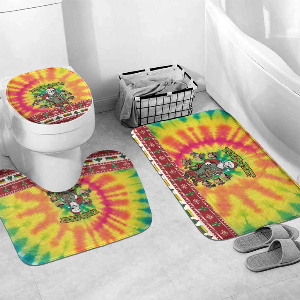 Personalized Lithuania Christmas Bathroom Set Skeleton Cross Tie-Dye Vintage - Wonder Print Shop