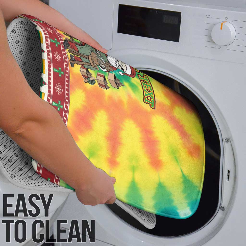 Personalized Lithuania Christmas Bathroom Set Skeleton Cross Tie-Dye Vintage - Wonder Print Shop