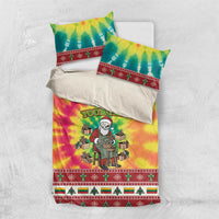 Personalized Lithuania Christmas Bedding Set Skeleton Cross Tie-Dye Vintage - Wonder Print Shop