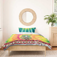 Personalized Lithuania Christmas Bedding Set Skeleton Cross Tie-Dye Vintage - Wonder Print Shop