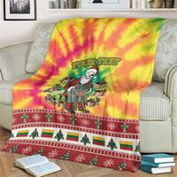 Personalized Lithuania Christmas Blanket Skeleton Cross Tie-Dye Vintage - Wonder Print Shop