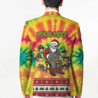 Personalized Lithuania Christmas Blazer Skeleton Cross Tie-Dye Vintage - Wonder Print Shop