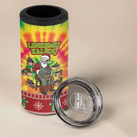 Personalized Lithuania Christmas 4 in 1 Can Cooler Tumbler Skeleton Cross Tie-Dye Vintage - Wonder Print Shop