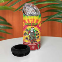 Personalized Lithuania Christmas 4 in 1 Can Cooler Tumbler Skeleton Cross Tie-Dye Vintage - Wonder Print Shop