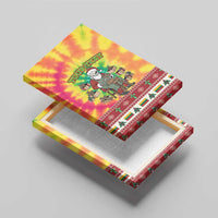 Personalized Lithuania Christmas Canvas Wall Art Skeleton Cross Tie-Dye Vintage - Wonder Print Shop