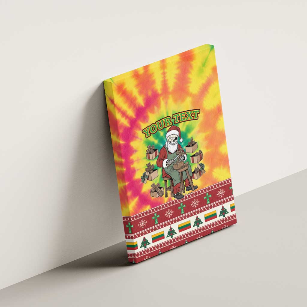 Personalized Lithuania Christmas Canvas Wall Art Skeleton Cross Tie-Dye Vintage - Wonder Print Shop