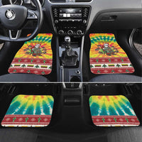 Personalized Lithuania Christmas Car Mats Skeleton Cross Tie-Dye Vintage - Wonder Print Shop