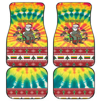 Personalized Lithuania Christmas Car Mats Skeleton Cross Tie-Dye Vintage - Wonder Print Shop
