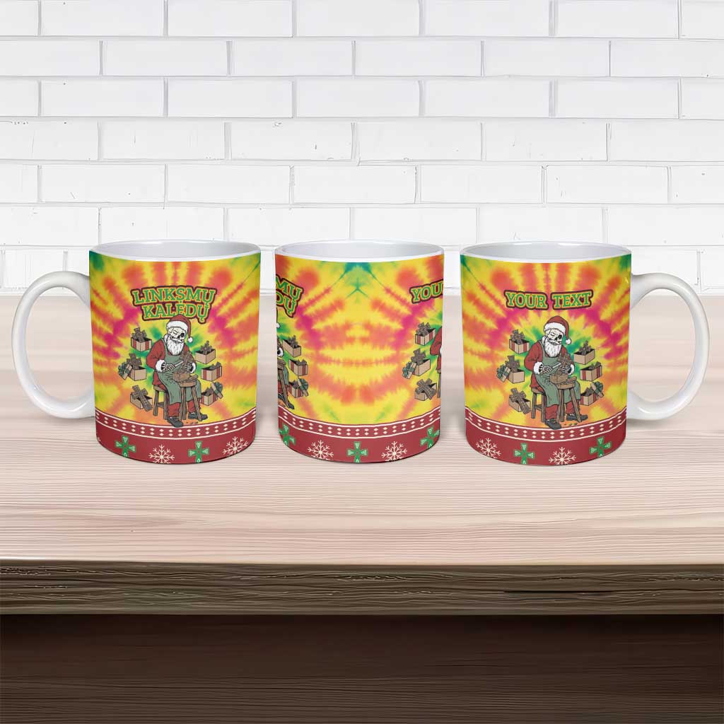 Personalized Lithuania Christmas Ceramic Mug Skeleton Cross Tie-Dye Vintage - Wonder Print Shop
