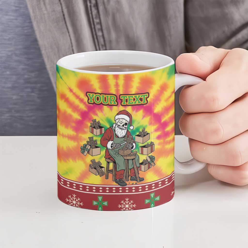 Personalized Lithuania Christmas Ceramic Mug Skeleton Cross Tie-Dye Vintage - Wonder Print Shop
