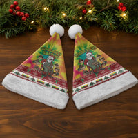 Personalized Lithuania Christmas Santa Hat Skeleton Cross Tie-Dye Vintage - Wonder Print Shop