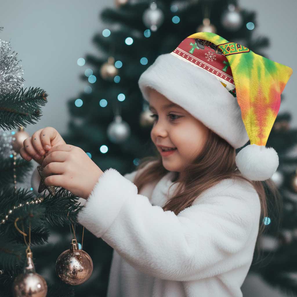 Personalized Lithuania Christmas Santa Hat Skeleton Cross Tie-Dye Vintage - Wonder Print Shop