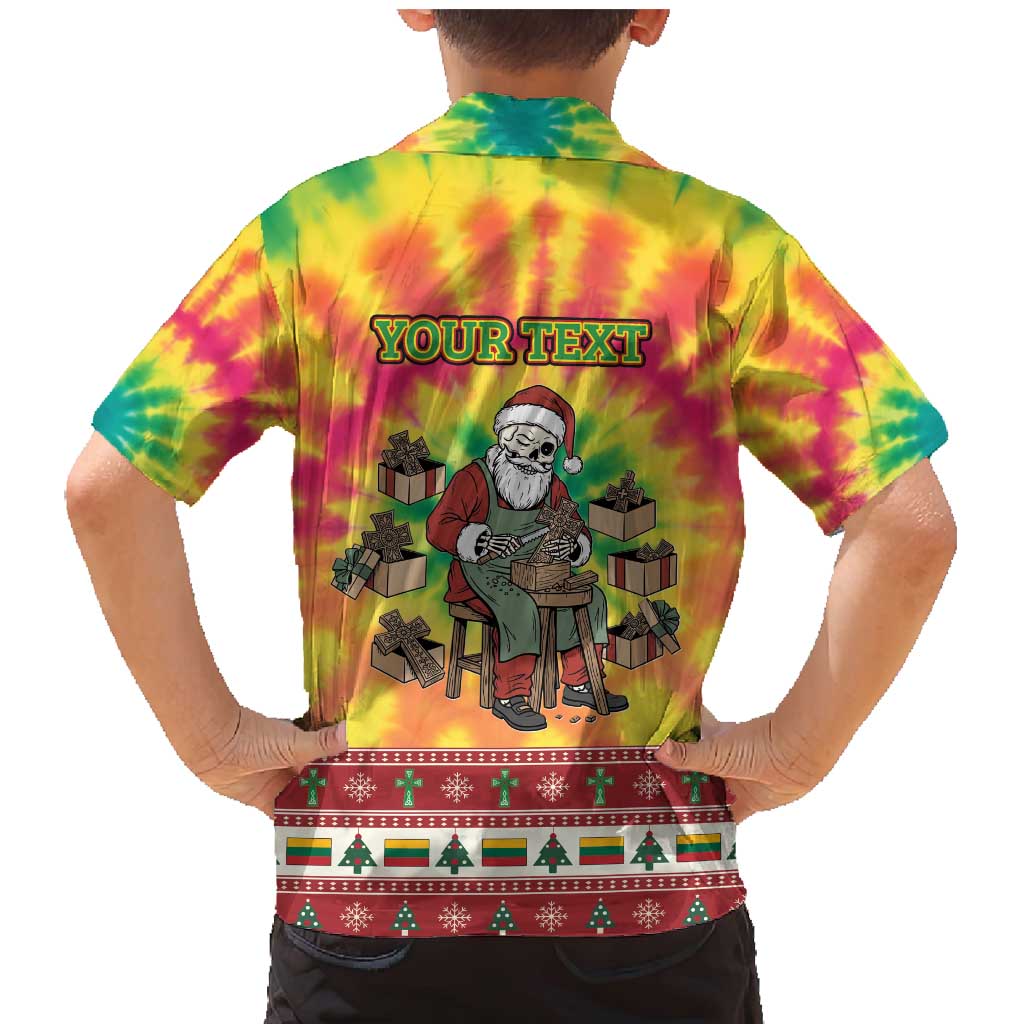 Personalized Lithuania Christmas Family Matching Mermaid Dress and Hawaiian Shirt Skeleton Cross Tie-Dye Vintage - Wonder Print Shop