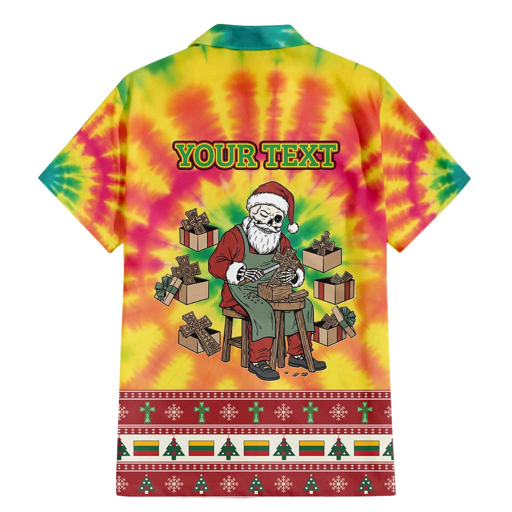 Personalized Lithuania Christmas Family Matching Mermaid Dress and Hawaiian Shirt Skeleton Cross Tie-Dye Vintage - Wonder Print Shop