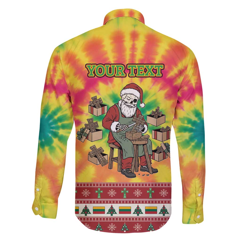 Personalized Lithuania Christmas Family Matching Mermaid Dress and Hawaiian Shirt Skeleton Cross Tie-Dye Vintage - Wonder Print Shop
