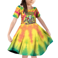 Personalized Lithuania Christmas Family Matching Off Shoulder Short Dress and Hawaiian Shirt Skeleton Cross Tie-Dye Vintage - Wonder Print Shop