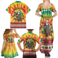 Personalized Lithuania Christmas Family Matching Summer Maxi Dress and Hawaiian Shirt Skeleton Cross Tie-Dye Vintage - Wonder Print Shop